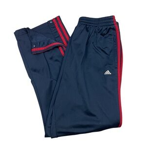Vtg Adidas Track Pants Mens Large Blue Red Tear Away Side Buttons Breakaway Y2K